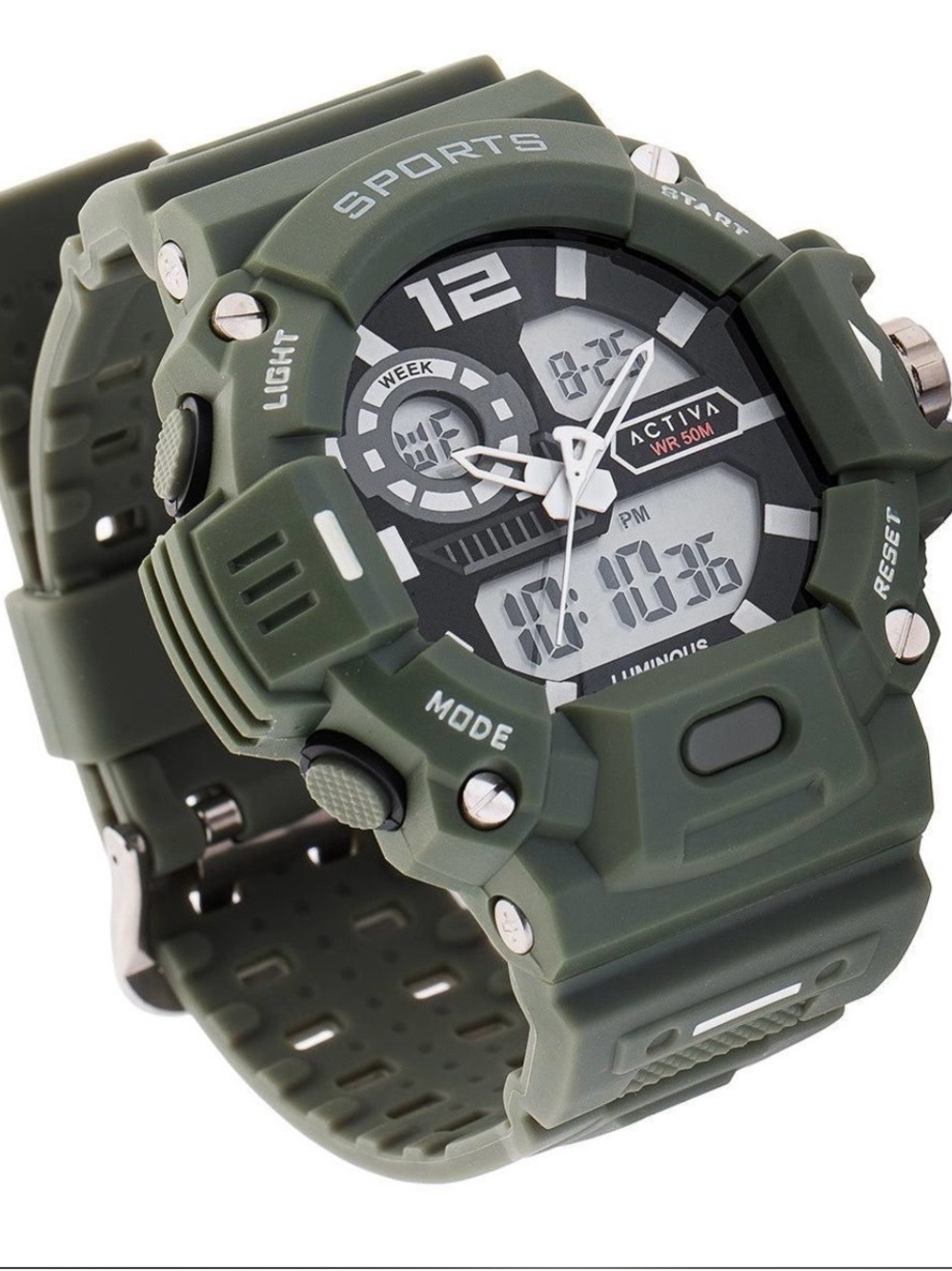 Activa Neo X Invicta Digital Analog Men's Watch - 55mm. Green